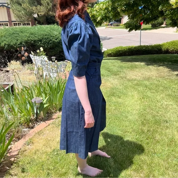 Vintage 1970’s Retro Western Denim Jean Gaucho Cowgirl wide leg Pant suit - Picture 7 of 17